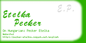 etelka pecker business card